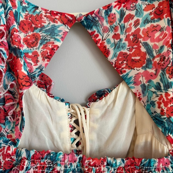 Free People Floral Ruched Top with Wide Sleeves - Picture 5 of 6